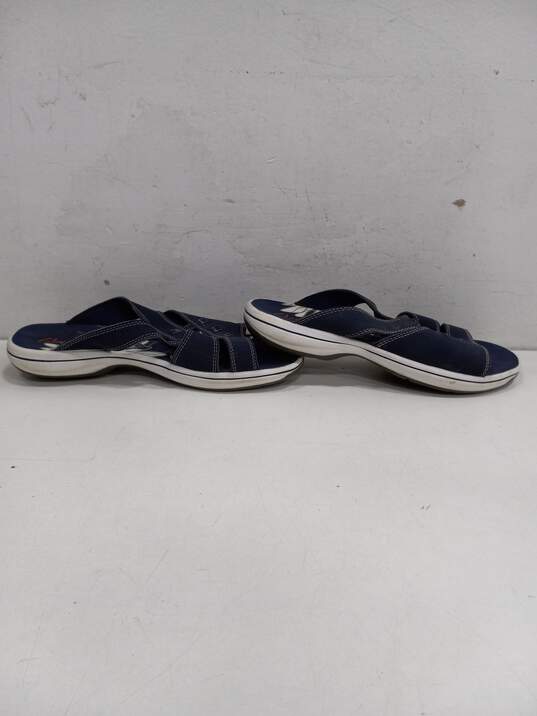 Clarks Blue Criss Cross Slide Sandals Women's Size 8M image number 2
