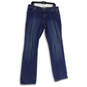 Womens Blue Denim Medium Wash 5 Pocket Design Straight Jeans Size 14L image number 4
