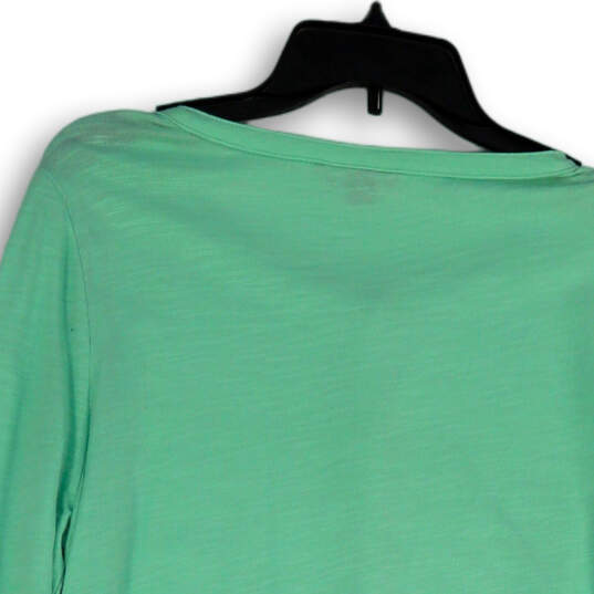 Womens Green Long Sleeve Pockets Button Front Cardigan Sweater Size Large image number 4
