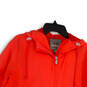 Womens Red Long Sleeve Pockets Drawstring Full-Zip Hoodie Size Small image number 3