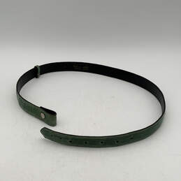 Womens Green Textured Leather Genuine Lizard Adjustable Waist Belt Size 28