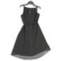 NWT Womens Black Pleated Sleeveless V-Neck Knee Length A-Line Dress Size 8 image number 2