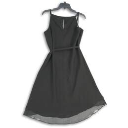NWT Womens Black Pleated Sleeveless V-Neck Knee Length A-Line Dress Size 8 alternative image