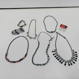 Bundle of Assorted Black and Silver Tone Jewelry