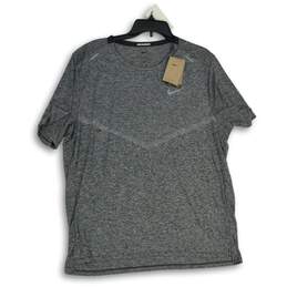 NWT Nike Mens Gray Dri-Fit Crew Neck Short Sleeve Running Pullover T-Shirt Sz XL