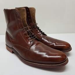 Grenson Men's Smooth Polished Brown Leather Boots Size 12