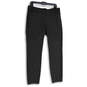 Womens Black Plaid Flat Front Welt Pocket Skinny Leg Dress Pants Size 12 image number 1