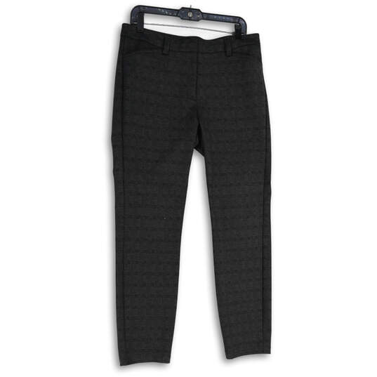 Buy the Womens Black Plaid Flat Front Welt Pocket Skinny Leg Dress Pants  Size 12