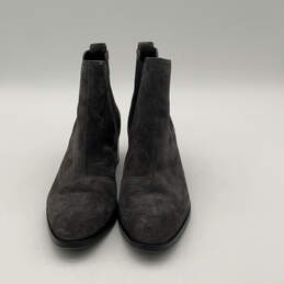 Womens Chelsea Gray Black Suede Almond Toe Pull-On Ankle Booties Size 36.5 alternative image