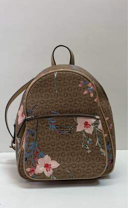 GUESS Signature Floral Print Small Backpack Bag