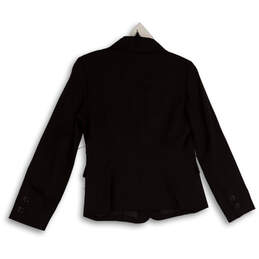 Womens Brown Long Sleeve Notch Lapel Flap Pockets Two Button Blazer Size 6 alternative image