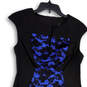 Womens Blue Black Sleeveless Back Zip Knee Length Sheath Dress Size 6 image number 4