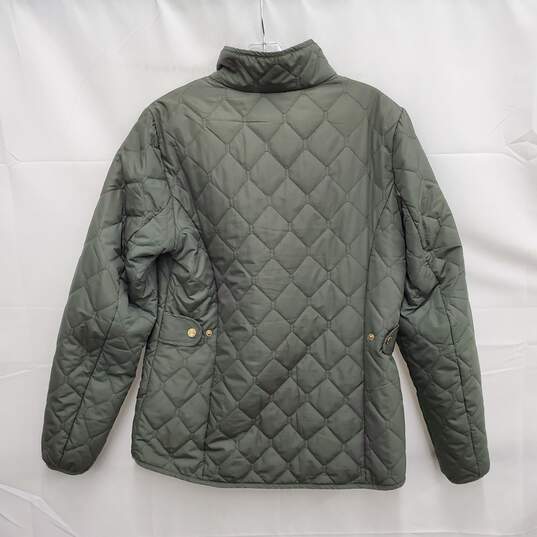 Eddie Bauer WM's Green Mod Quilted Full Zip Jacket Size M image number 2
