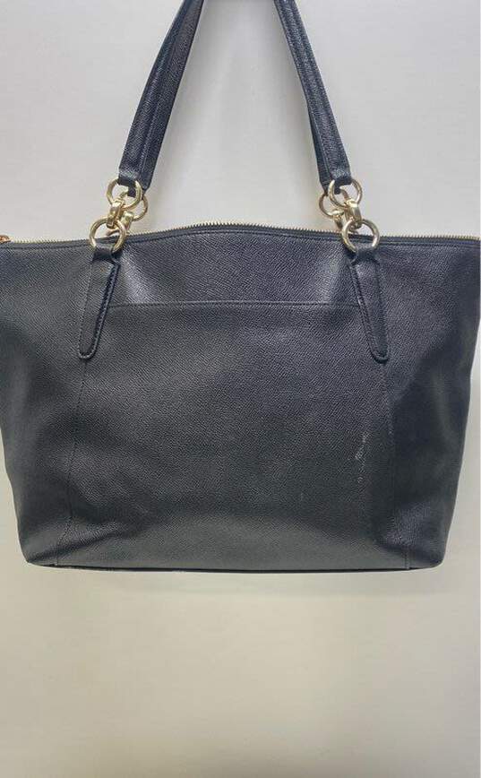 Coach Pebble Leather Ava Tote Shoulder Bag Black image number 2