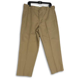 NWT Mens Khaki Flat Front Straight Leg Chino Pants Size W36 L29