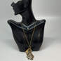 Designer J. Crew Gold-Tone Link Chain Lobster Clasp Tassel Pendant Necklace image number 1