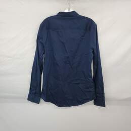 Calvin Klein Navy Blue Cotton Blend Button Up Shirt WM Size M NWT alternative image