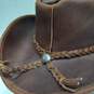 Men's Crushable Leather Outback Hat Sz L image number 4