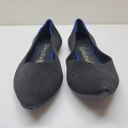Rothy's Womens The Point Shoes Black Solid Knit Ballet Flats Sz 8.5 alternative image