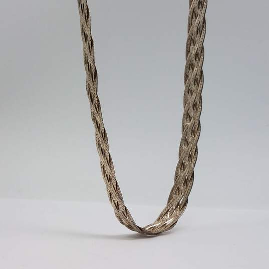 Sterling Silver Braided 22 1/2 Inch Necklace 25.9g image number 6