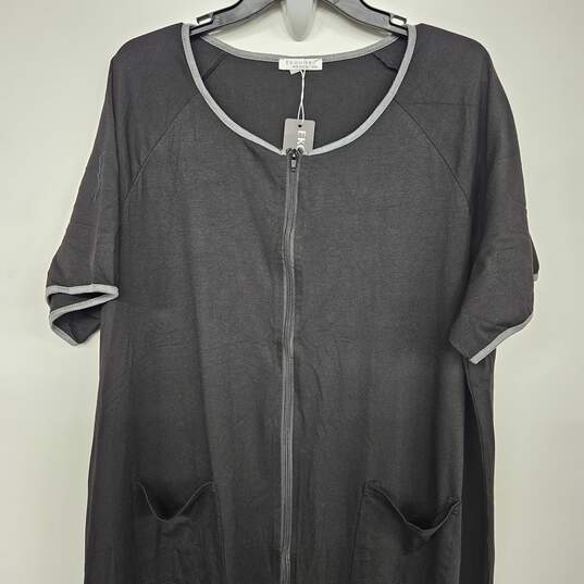 Ekouaer Women Robes Zipper Front Short Sleeve Full Length Housecoat with Pockets image number 1