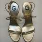 G by GUESS Roselyn Gold Leather Strap Sandal Heels Shoes Size 10 M image number 8