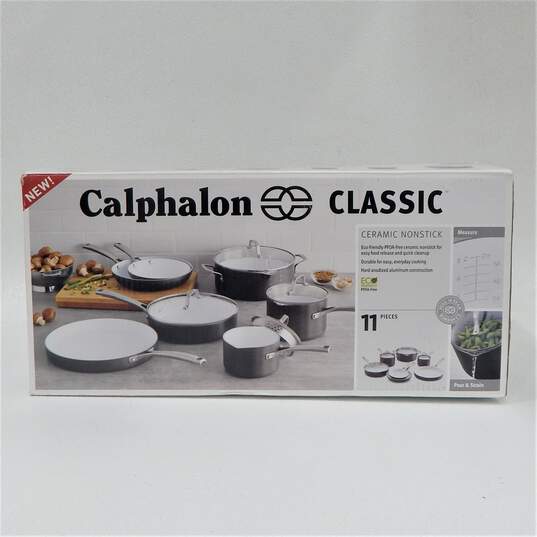 New Open Box Calphalon Classic Ceramic Nonstick 11pc. Cookware Set image number 3