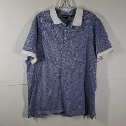 Mens Geometric Short Sleeve Collared Golf Polo Shirt Size X-Large