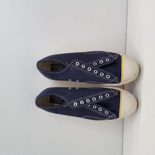 Polo By Ralph Lauren Men's Navy Blue Canvas Shoes Size 9D image number 6