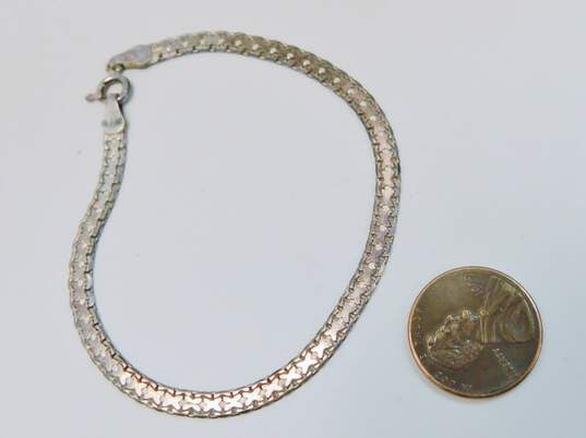 Artisan 925 Stamped Textured Bismarck Chain Layering Necklaces & Bracelet Set 23g image number 4