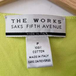 The Works Saks Fifth Ave. Lime Green Button Sweater Women's P alternative image