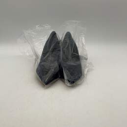 NIB Womens Bambu Black Suede Pointed Toe Slip-On Block Pump Heels Size 8.5