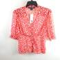 French Connection Women Ivory/Pink Crinkle Blouse Sz 6 NWT image number 1