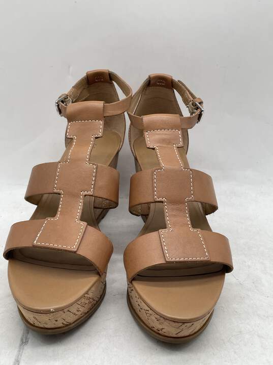 Womens Falco Brown Leather Open Toe Wedge Ankle Strap Sandals Size 8 M image number 3