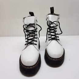Dr. Marten Jadon White Leather Zip Platform Combat Boots - Men's Size 10