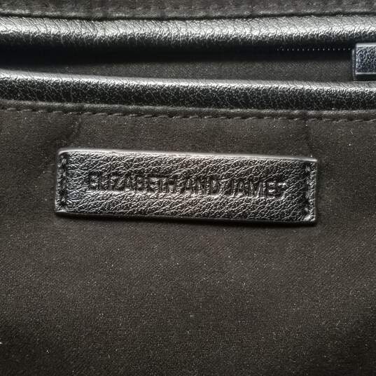 Elizabeth & James Black Faux Leather Pleated Pocket Tote Bag image number 6