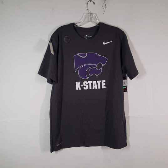NWT Men Dri Fit Kansas State Crew Neck Short Sleeve Basketball T-Shirt Size Large image number 1