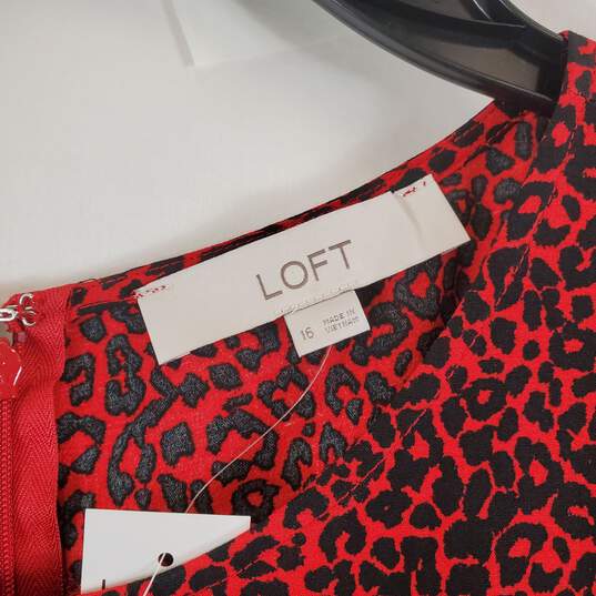 Loft Women's Red Leopard Maxi Dress SZ 16 NWT image number 3