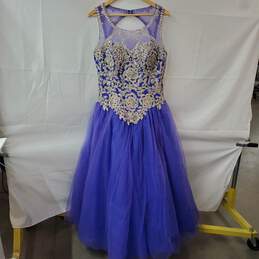 Aspeed Blue Sleeveless Formal Beaded Maxi Ball Gown Prom Dress XXL