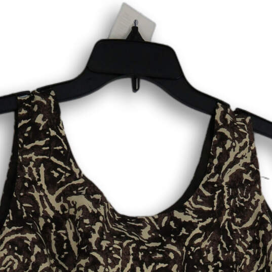 NWT Womens Brown Abstract Sleeveless Round Neck Pullover Blouse Top Size 14P image number 4
