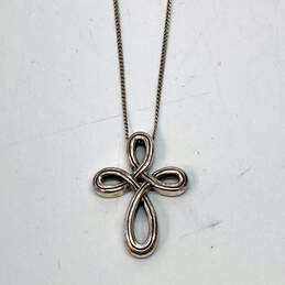 Designer Brighton Silver-Tone Eternity Petite Cross Pendant Necklace