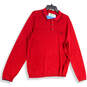NWT Mens Red Knitted Collared Long Sleeve Pullover Sweater Size Large image number 1