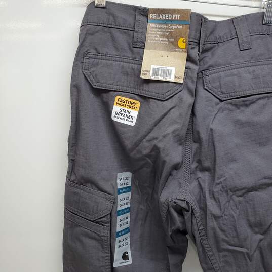Carhartt Mens Force Tappen Cargo Pants Brown Relaxed Fit Cotton 34 x 32 Gray image number 4