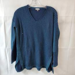 Dark Blue with Green Stripes Pullover Sweaters Size Medium