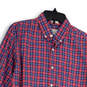 Womens Red Long Sleeve Chest Pocket Collared Button-Down Shirt Size Medium image number 4