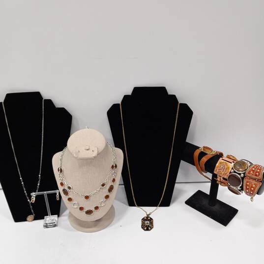 Bundle of Assorted Gold Tone Western Style Fashion Costume Jewelry image number 1
