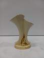 Vintage Creamy White Ivory Hull Pottery Double Cornucopia Vase w/Gold Trim image number 1