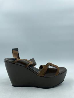 Marni Chocolate Patent Wedge Sandals W 9 COA