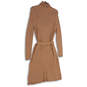 NWT Womens Beige Turtleneck Long Sleeve Waist Belt Sweater Dress Size XL image number 4