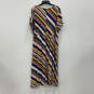 Womens Multicolor Striped V-Neck Short Sleeve Pullover A-Line Dress Size 20 image number 2
